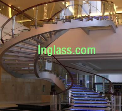 旋转楼梯弯弧玻璃制作安装