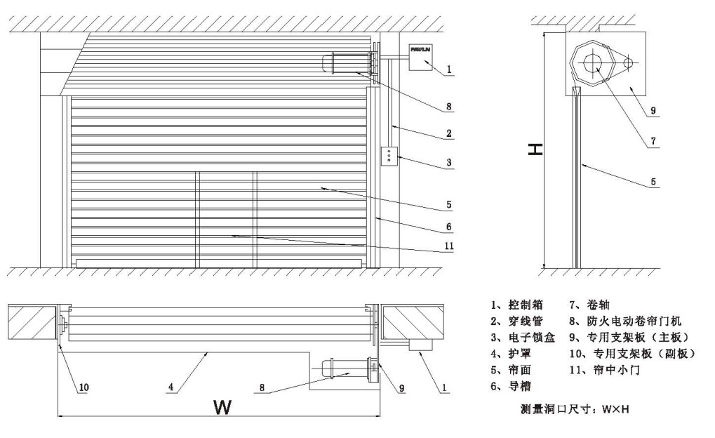 带疏散门防火卷帘GFJ-PLF