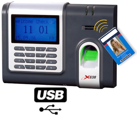 中控X638指纹ID卡考勤机 指纹+卡打卡机