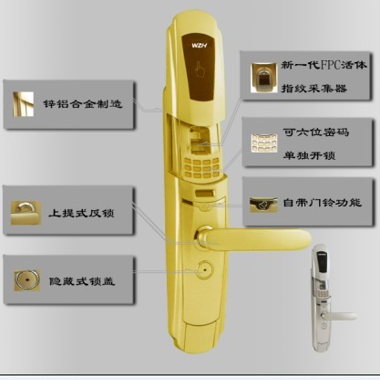 活体指纹智能防盗门锁