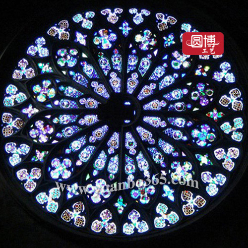 圆博工艺教堂玻璃，彩绘教堂玻璃，镶嵌玻璃艺术玻璃