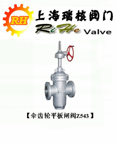 【上海闸阀】品牌【瑞核】伞齿轮平板闸阀Z543