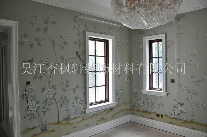 真丝手绘刺绣壁纸