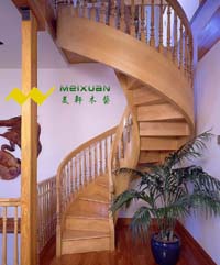 东莞实木楼梯弧形旋转楼梯
