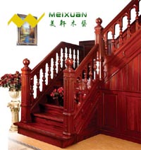 东莞实木楼梯双梁墙裙楼梯