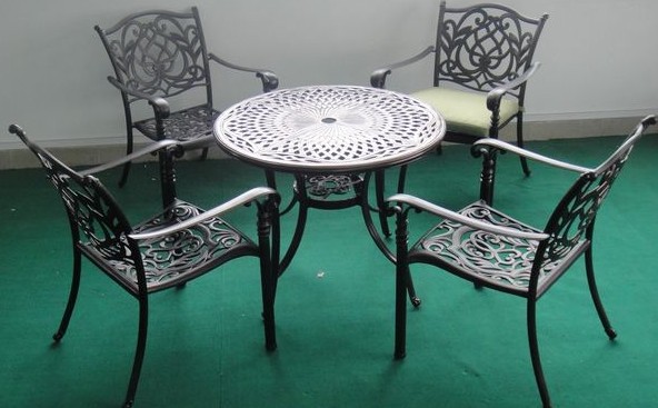 铸铝桌椅、铝合金桌椅、杭州休闲桌椅