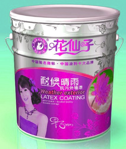 外墙漆品牌涂料代理，花仙子硅丙自洁外墙漆