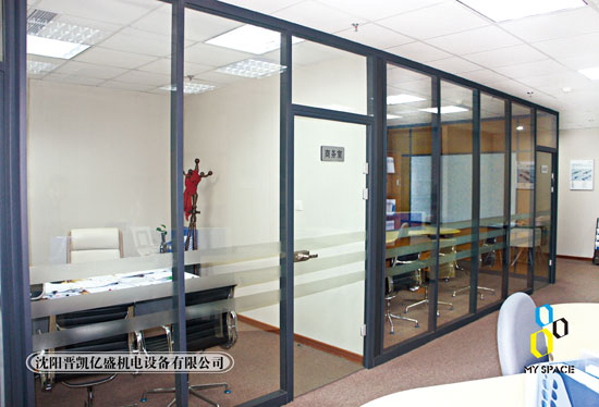 上海隔断 办公室单层玻璃隔墙装修