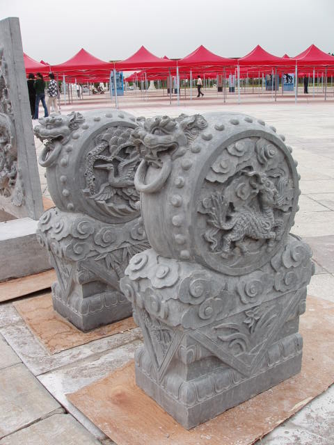 石雕抱鼓石，石狮门墩，抱鼓石，石鼓、门枕石，门鼓、