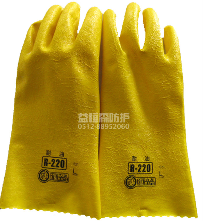 苏州劳保用品 E-LHR220 100%棉里衬 耐溶剂手套