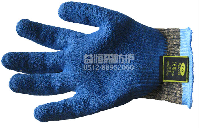 苏州劳保用品 E-CX4 进口钢丝 迷彩乳胶防割手套