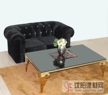 高档不锈钢钢化玻璃饰面茶几
