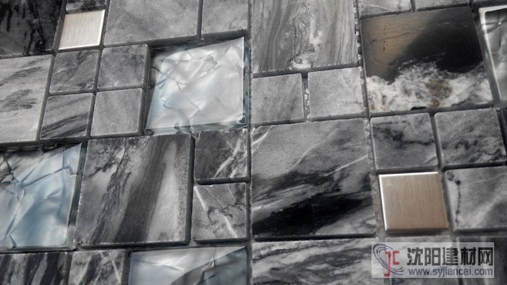 不锈钢石材夹胶水晶玻璃马赛克 酒店背景墙装修
