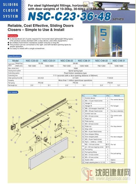 日本NITTO日东半自动移门闭门器 NSC-C48