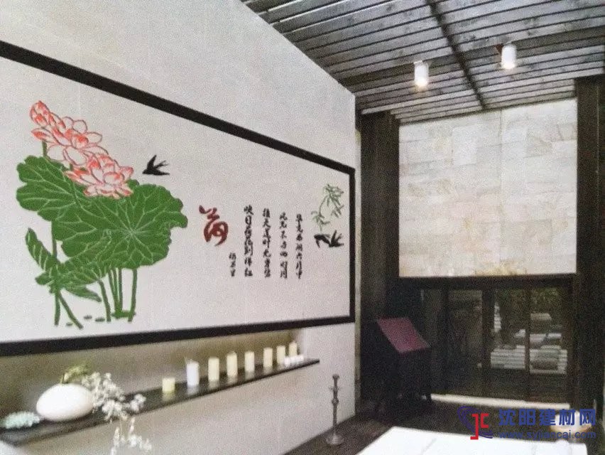 沈阳碧然硅藻泥背景墙效果图古风字画2