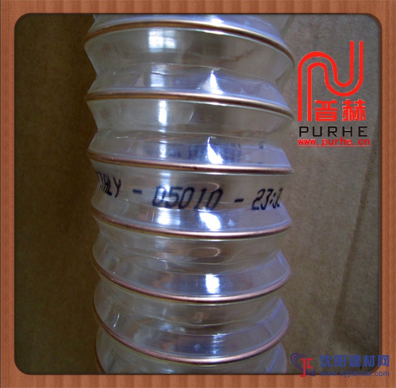 0.4壁厚pu钢丝伸缩软管 pu钢丝透明波纹管