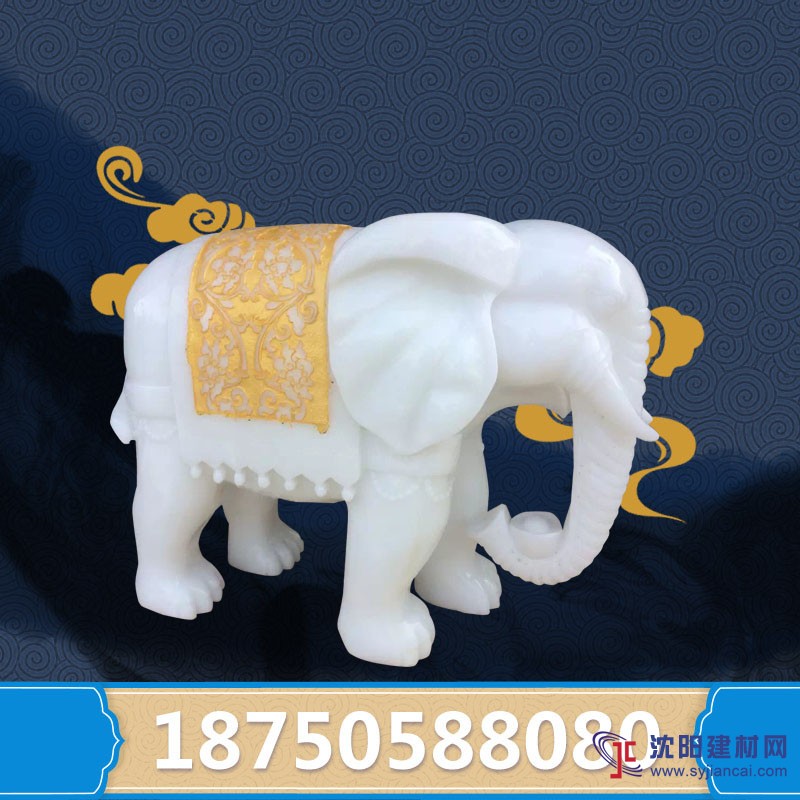 惠安石雕大象厂家专业生产汉白玉石雕大象
