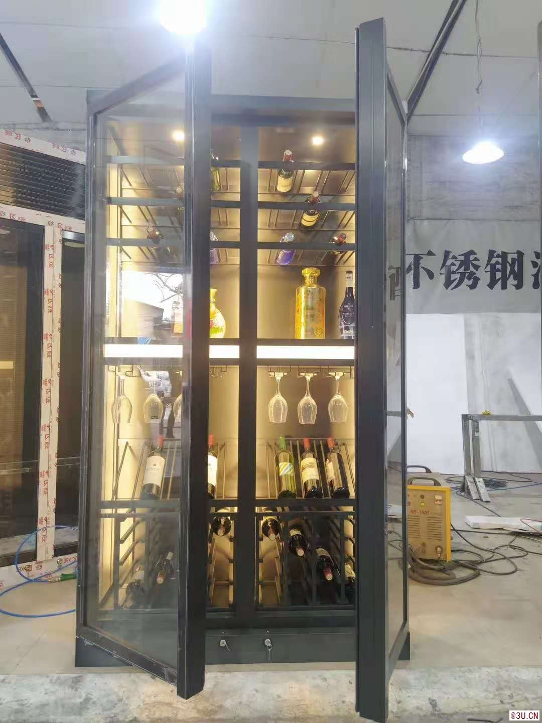 厂家直销不锈钢酒柜展示柜 不锈钢非标定制 酒店酒吧