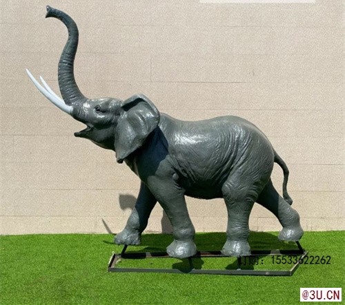 户外仿真大象玻璃钢雕塑公园草地园林景观大型假动物模