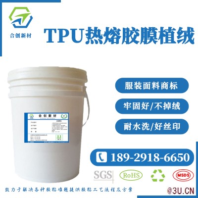 TPU热压薄膜植绒胶水 商标服装鞋材面料